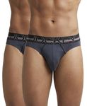 Jockey Men's Super Combed Cotton Bikini Briefs with Bold, Ultrasoft and Durable Waistband (Pack of 2) US17_Graphite_L