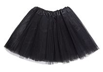 Ksnnrsng Women's Adult Teen Tutu Skirts Fancy Dress Ballet Petticoat Hen Party Underskirts for Evening Christmas (Black)