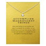 upeilxd Message Card Sun Pendant Necklace Silver Friendship Sisters Compass Good Luck Crane Pendant Y Chain Necklace for Women and Girl Gift