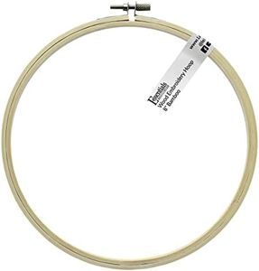 Essentials By Leisure Arts Wood Embroidery Hoop 8" Bamboo - Wooden Hoops for Crafts - Embroidery Hoop Holder Cross Stitch Cross Stitch Hoops and Frames