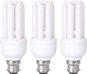 B4U Energy Saving Light Bulbs Bayonet, 3 Pack CFL Low Energy Light Bulbs 11W=60W, Warm White 2700K, 660 Lumens, BC/ B22 /Bayonet Cap