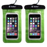 BOBO Universal Waterproof Pouch (Big Size) Cellphone Dry Bag Case for Smartphone – Green (Pack of 2)