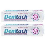 Denture Adhesive, Thermoplastic Denture Adhesive, Cushion and Soft Reliner, Comfortable, Secure Denture Grip for Up to 7 Days, Non Glue, Zinc Free, Long Holding Denture Reliner by Denttach (Pack of 2)