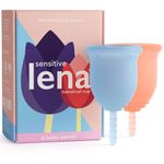 Lena Cup Sensitive (Blue and Coral, 2-Pack Small and Large)