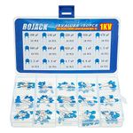 BOJACK 15 Values 150 Pcs 1KV / 100pF to 10nF High Voltage DIP Ceramic Capacitor Assortment Kit