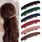 Bekecidi 6 PCS Matte Hair Clips Colored Hair Barrettes Metal Snap-on Hair Pins no Hair Damage, Elegant French Clasp, Hair Styling Clips for Girls Women(Rectangle)