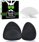 Double Scoop® Triangle Big Bust Inserts w/Bonus Tape Sticky Strips, Shapewear for Large Breast Bra Cup, Replacement Bra Pads, Nipple Covers Smoother, Lightweight Plus Size DD+ (Black)