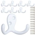 8 Pcs White Coat Hooks