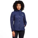 NORTH RIDGE Women’s Tech Breeze Down Jacket with Peaked Hood & Stretch Panels, Water Repellent, Insulated & Lightweight Puffer Winter Coat (UK, Numeric, 12, Regular, Regular, Navy)
