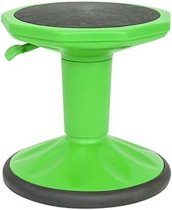 Flash Furniture Carter Adjustable Height Active Learning Stool for Classrooms, Backless Wobble Stool with 360-Degree Swivel, 14" - 18" H, Green