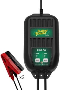 Battery Tender 2 Bank Battery Charger and Maintainer, 12 Volt 1.25 AMP for Motorcycles, ATVs, Lawn Mowers