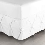 Nestl White Bed Skirt King Size, Pinch Pleat King Bed Skirt, 14" Inch Drop King Bedskirt, Hotel Quality White Bed Skirts, Premium Microfiber Bedskirt for King Bed, White King Size Bed Skirt