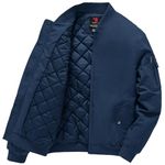 Gopune Men's Windproof Bomber Jacket Warm Water Resistant Windbreaker Winter Outwear Quilted Jackets Coats, Navy, M