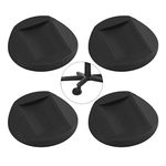 4 Pcs Rubber Furniture Castor Cups, Furniture Coasters Feet Pads Anti-Sliding Floor Grip Floor Protectors for All Floors & Wheels of Furniture, Sofas,Bed,No Slip Chair Leg Floor Protectors (Black)