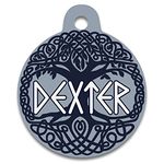 Spoilt Rotten Pets 38mm Diameter Nordic, Viking Norse Tree of Life Design Dog Cat Identity Disc, Pet Identity Cat Kitten Dog Puppy ID Tag, Custom Printed with Your Contact Details