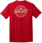 Koloa Surf Thruster Logo Heavy Cotton Tees in Regular, Big and Tall, Red / White Thruster Design, Large