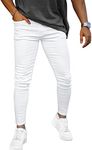 GINGTTO White Skinny Jeans for Men 