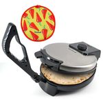 StarBlue 25.4cm Roti Maker Machine with Free Roti Heater and Removable Handle - Indian Chapati, Tortilla, Roti AC220-240V 50/60Hz 1200W, UK Plug