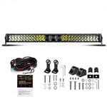 Auxbeam 32 Inch LED Bar 270W 33000LM 5D Pro Lens Off Road Driving Spot Flood Combo Fog Work Light With 10FT Wiring Harness Kit (Professional Grade Outdoor Lighting Source P8 LED)