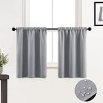 XTMYI RV Curtains/Mini Blinds/Camper Window Shade,Insulation Blackout Short Light Grey Bathroom Curtains for Shower Window Coverings 24 Inch Length