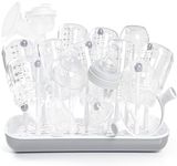 Termichy Baby Bottle Drying Rack, Large Capacity Baby Bottle Rack for Bottles, Dry Rack with Removable Water Tray (Gray)