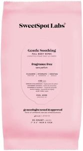 SweetSpot Labs Feminine Wipes for Sensitive Skin, Unscented, with Witch Hazel and Aloe Vera, pH balanced Body Wipes for Women, 30 Wipes