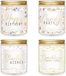 Scented Candles Set | Birthday Gifts for Women - Women Scented Candles for Home, 4 Pack Women Candle Gifts Scents of Vanilla Cream/Candy/Blackcurrant Rose/Whiskey Caramel