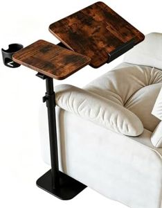 Giamoincima Pneumatic Swivel Table for Recliner, TV Tray, Rustic