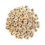 Wooden Alphabet Tiles Scrabble, 200 Pcs Scrabble Alphabet Crafts, Used for Kids DIY Creation Home Games Wedding Decor Wall Art