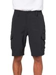 O'NEILL Men's GI Jack 20 Inch Hybrid Shorts - Water Resistant Mens Cargo Shorts with Elastic Waist and Pockets, Black 3, 34