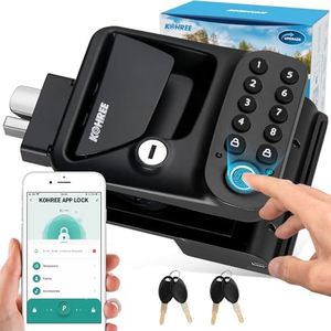 Kohree Upgraded RV Door Lock Keyless Entry, 4-in-1 RV Door Locks Replacement with APP, Fingerprint, Password, Keys, Bluetooth RV Keyless Entry Door Lock for Trailer Camper RV Travel Trailer Door Latch