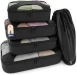 Shacke 5 Set Packing Cubes for Travel Lightweight Luggage Organizer (Black)