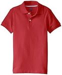 Lee Boys' Short Sleeve Pique Polo, Red, XX-Large (16/18)