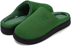 Memory Foam Cotton Slippers Couple Style Men's and Women's House Casual Shoes (Green,Women7-8/Men5-6)