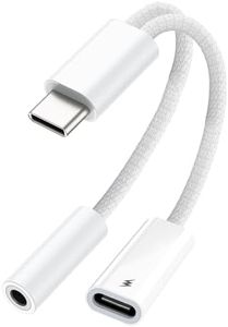 KikoSaka USB C to Headphone Jack Adapter with PD Fast Charging
