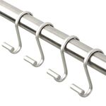 iDesign 76752 T-Bar Shower Curtain Hooks (Set of 12) -Satin, Stainless_Steel