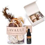 Lavault Scented Diffuser - Glass Jar with Dried Herbs and Flower - Reed Diffuser Gift Set - Long-Lasting Fragrance and Relaxing Atmosphere - Bathroom Fragrance - English Pear and Freesia Scent