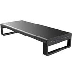 Venus valink Smart Base Aluminum Alloy Computer Laptop Base Stand with USB 3.0 Port, Monitor Stand Riser Support,Notebook Keyboard LCD Display Mouse Storage Desk Tabletop Organizer Rack (01)