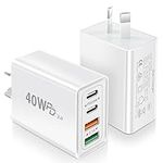 2 Pack USB C Charger, Total 40W Typ