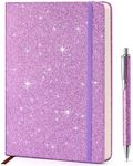 Purple Glitter Notebook, 8.4"x 5.7"