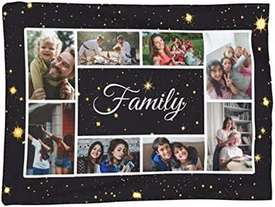 HUGLAZY Customizable Blanket for Family Customized Blankets with Photos Text Personalized Picture 8 Photos College Collages Throw Blankets Gift for Women Souvenirs Day Home Decoration