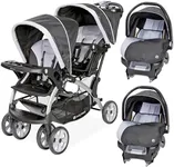 Baby Trend Infant and Toddler Double Stroller & 2 Car Seat Combo, 3 Pc Set, Stormy - Portable and Lightweight Stroller Duo and Car Seat Travel System Tandem