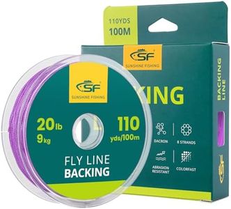 SF Braided Fly Line Backing Trout Line for Fly Fishing 20LB 100m/108yds Purple