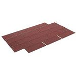 INMOZATA 18pcs/2.61sqm Roof Shingles, Asphalt Roof Shingles Self-Adhesive Roofing Felt Tiles for Most Roof of Sheds, Weather Resistant Heavy-Duty Roofing Tiles(Square, Red)