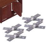4 Pcs 360 Degree Door Pivot Hinges, Heavy Duty Concealed Rotating Door Hinge, Stainless Steel Upper and Lower Wooden Door hinged Door Pivot Hinge, for Home Door, Window, Cabinet