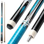 ASMPCUE Pool Cue Stick, 58 Inch 20oz Billiard Cue Maple Pool Cue 13mm Tips for Professional Pool Cue Players, 1/2 Maple Cue Sticks for Billiard Table Sports, Blue
