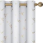 Deconovo Light Silver Grey Blackout Curtains 72 inches Long, Constellation Pattern Foil Printed Curtains, Grommet Light Blocking Window Drapes for Kids Room (Light Silver Grey, 42 x 72 inch, 2 Panels)