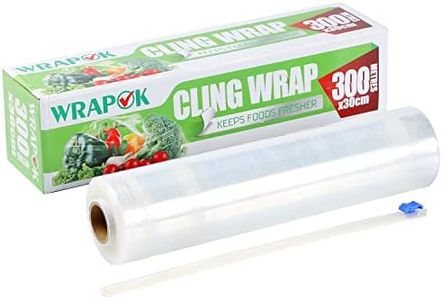 WRAPOK Cling Film Catering Cucina Involucro di plastica alimentare con dispenser, Foodservice Utensili da cucina per cucina, 300mm x 300m