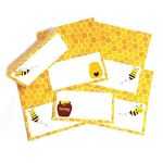 Bee Place Tent Cards by Adore By Nat - Party Buffet Food Label or Sign Decoration - Set of 12