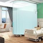 ABBRIGE Flame Retardant Hospital Curtain Hanging Medical Privacy Room Divider Cubicle Curtains for Room Separation - Meets for Fire Retardant Testing According to NFPA-701(1 Panel, Lake Blue, 5x8ft)